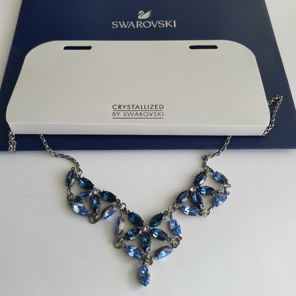 Swarovski Crystallized Blue Necklace NWT - Picture 12 of 17